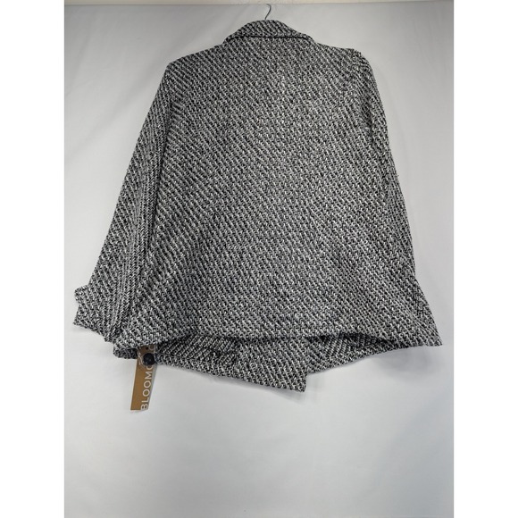 Bloomchic Black White Herringbone Double Breasted Blazer Jacket Coat US 10 - Picture 2 of 10